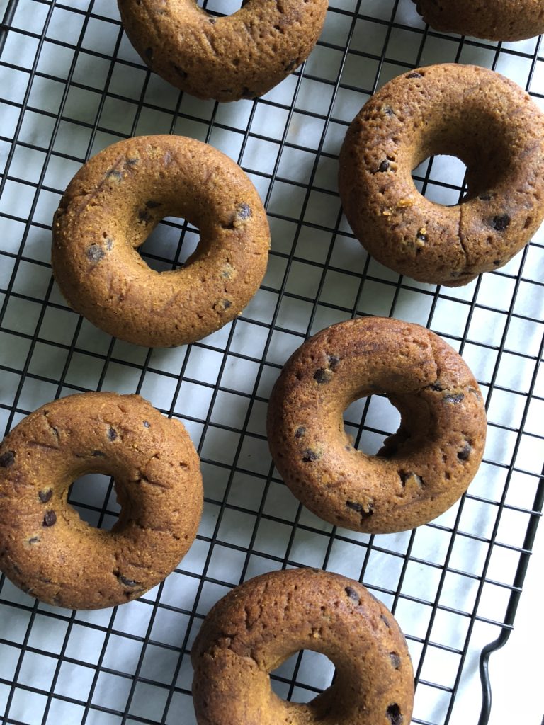 GF/Vegan Pumpkin Chocolate Chip Donuts